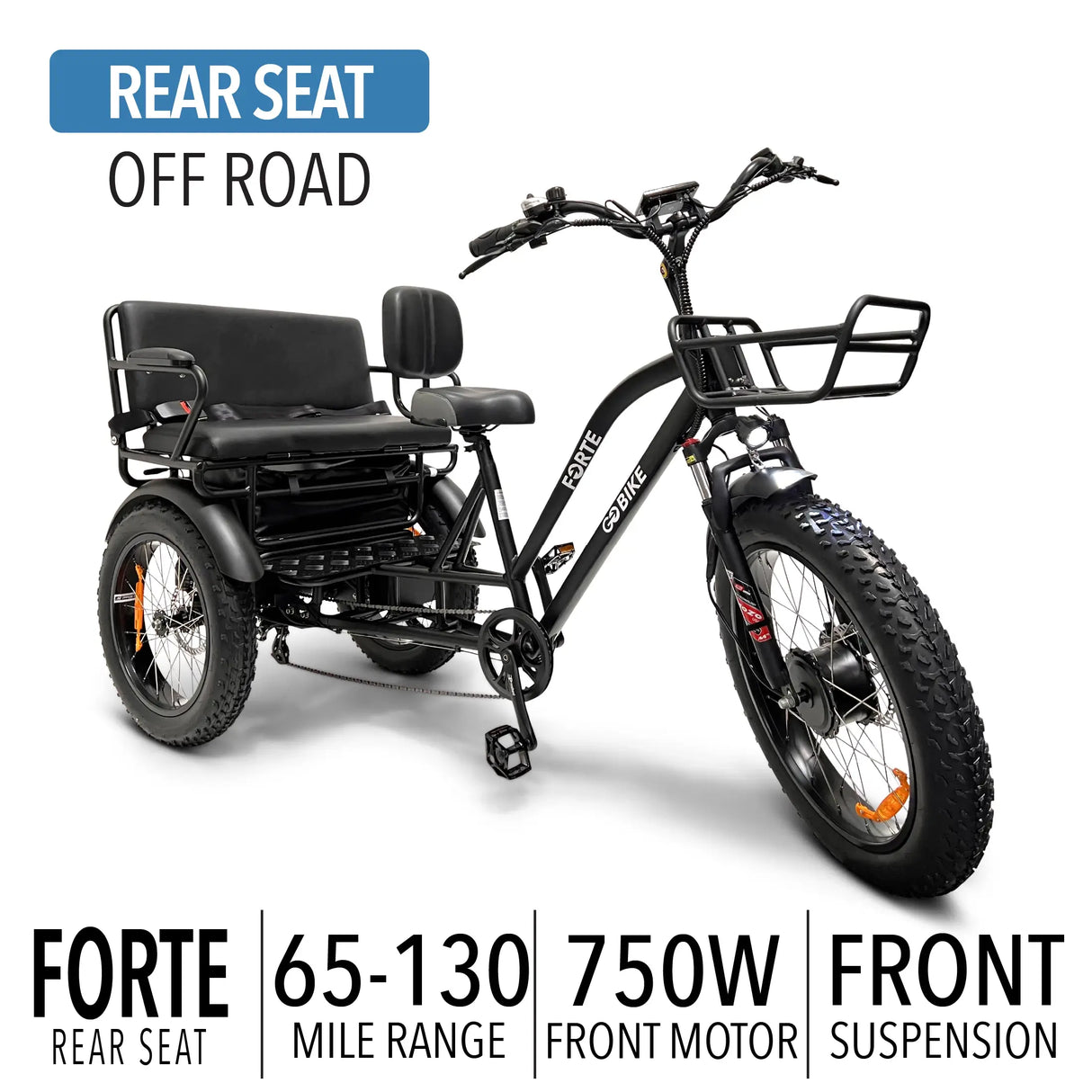GOBIKE FORTE Electric Tricycle With Rear Seat