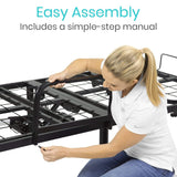 Vive Health Zero-Gravity Steel Electric Adjustable Bed Frame (Frame Only) - Dual Motors, Wireless Remote, USB Ports, Twin