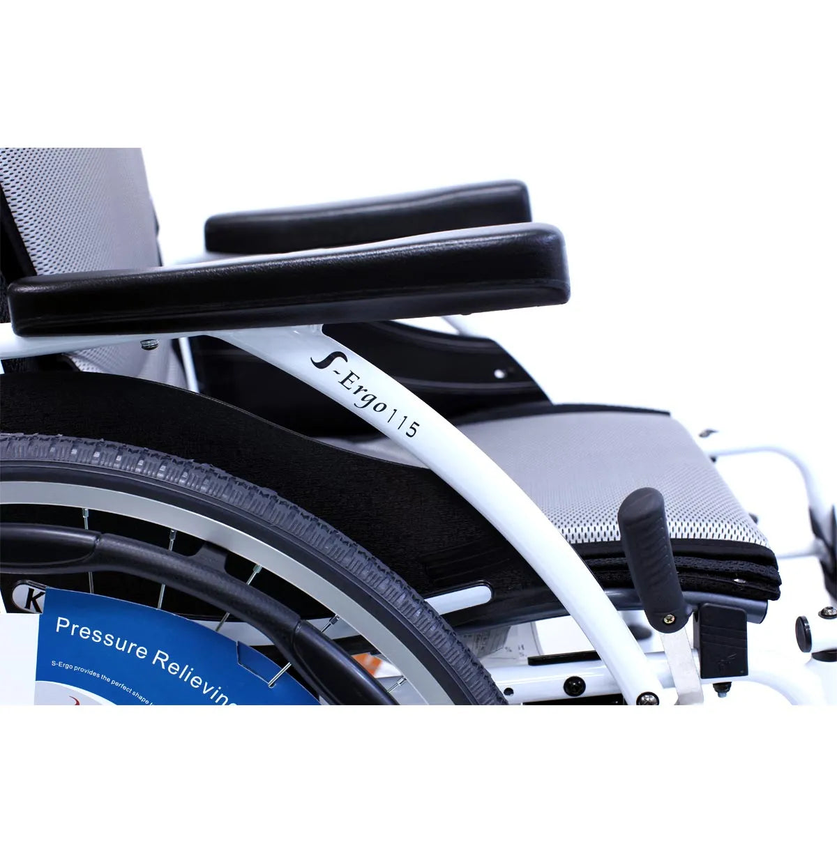 Karman Healthcare S-Ergo 115 Ultra Lightweight Ergonomic Wheelchair with Swing Away Footrest in White